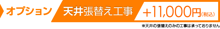 天井張替え工事はプラス11000円